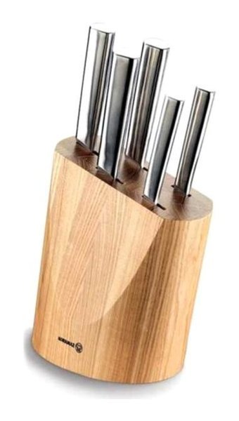 Korkmaz A501-01 Pro Paslanmaz Çelik Standlı 6 Parça Mutfak Bıçağı Seti