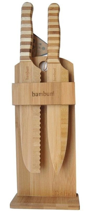 Bambum Chapati Bambu Standlı 2 Parça Mutfak Bıçağı Seti