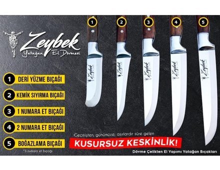Yatağan Zeybek Zeybek Paslanmaz Çelik 5 Parça Kasap Bıçağı Seti