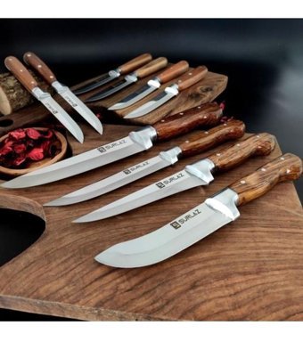 Sürlaz Handmade Paslanmaz Çelik 10 Parça Şef Bıçağı Seti