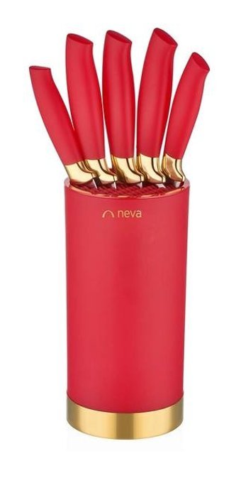 Neva N3242 Pitaya Paslanmaz Çelik Standlı 6 Parça Mutfak Bıçağı Seti