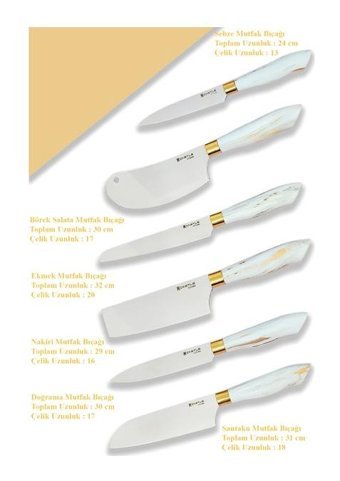 Castle Kitchen Papatya Serisi Çelik 6 Parça Mutfak Bıçağı Seti