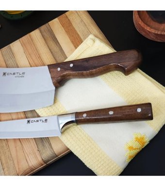 Castle Kitchen Paslanmaz Çelik 2 Parça Şef Bıçağı Seti