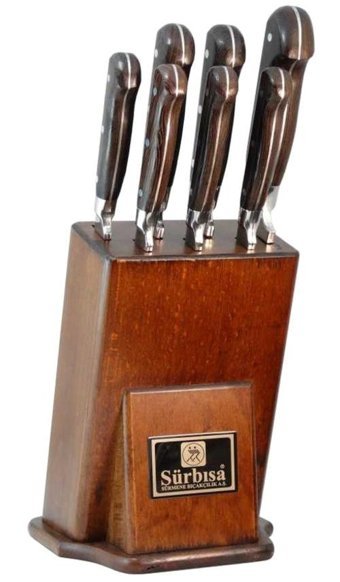 Sürbısa Sürmene 61510 Ym Çelik Standlı 7 Parça Mutfak Bıçağı Seti