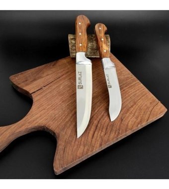 Sürlaz Handmade Paslanmaz Çelik 2 Parça Et Bıçağı Seti