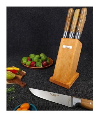 Lazbisa Hand Craft Paslanmaz Çelik 4 Parça Mutfak Bıçağı Seti