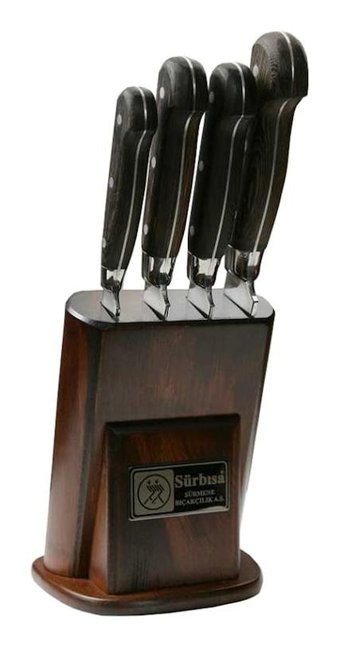 Sürbısa 61502-YM Çelik Standlı 4 Parça Mutfak Bıçağı Seti