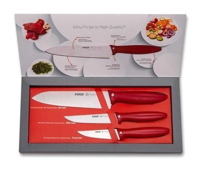 Kurt Home Çelik 3 Parça Mutfak Bıçağı Seti