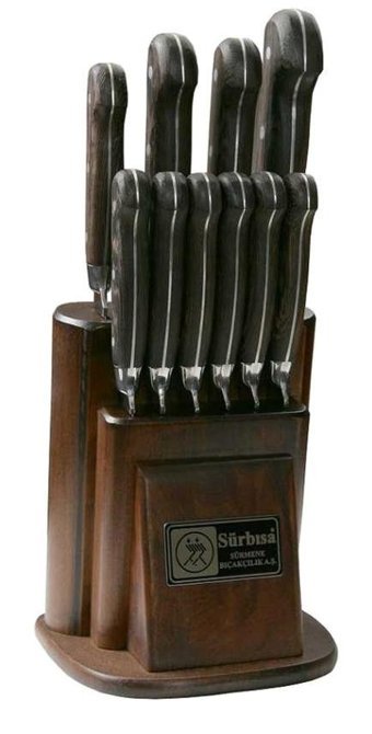 Sürbısa Sürmene 61500ym Çelik Standlı 10 Parça Mutfak Bıçağı Seti