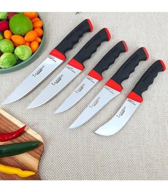 Lazbisa Soft Grip Çelik 5 Parça Ekmek Bıçağı Seti