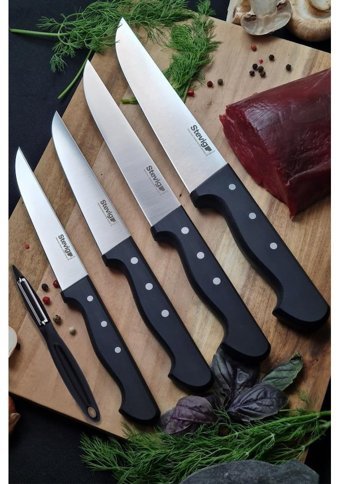Stevig Cut 4 Paslanmaz Çelik 5 Parça Şef Bıçağı Seti