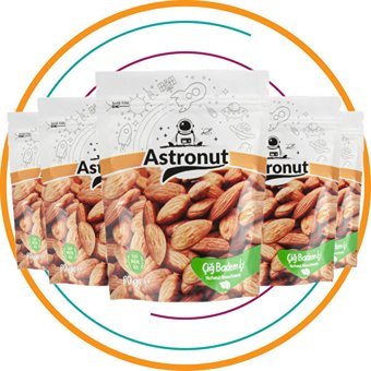 Astronut Çiğ Tuzsuz Tane Badem İçi 5x80 gr