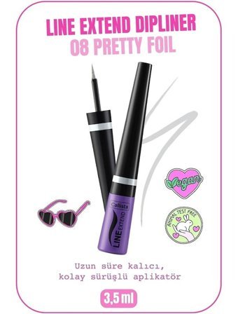Callista Line Extend Mat Metalik Gri İnce Uçlu Kıl Fırça Jel Eyeliner