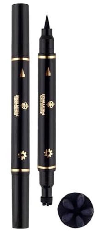 Tikatti Çift Taraflı Suya Dayanıklı Mat Pastel Siyah Kalıcı İnce Uçlu Keçe Kalem Eyeliner