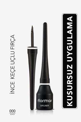 Flormar Suya Dayanıklı Mat Pastel Siyah Kalıcı Kalın Uçlu Keçe Likit Eyeliner