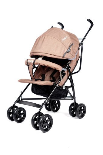 Tois Baby Atlas Katlanabilir Tek Elle Kapanan 360 Derece Dönen Tam Yatar Kabin Tipi Baston Bebek Arabası Kahverengi