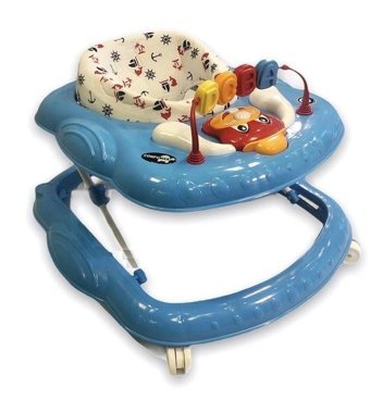 Comfymax Ocean Tavşan 4 Tekerlekli 3 Kademeli Oyuncaklı Müzikli Örümcek Yürüteç Açık Mavi