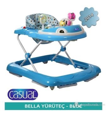 Casual 4 Tekerlekli 3 Kademeli Oyuncaklı Müzikli Örümcek Yürüteç Mavi