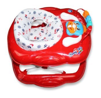 Baby2Go 2075 Alfabetik Harfler 6 Tekerlekli 2 Kademeli Oyuncaklı Müzikli Örümcek Yürüteç Kahverengi