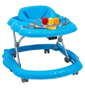 Baby2Go 23841 Alfabetik Harfler 6 Tekerlekli 3 Kademeli Oyuncaklı Sallanan Müzikli Örümcek Yürüteç Mavi