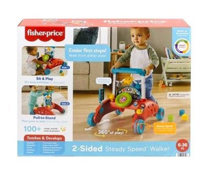 Fisher-Price HJP48 Direksiyon 4 Tekerlekli 1 Kademeli Oyuncaklı İlk Adım Yürüteç Kırmızı
