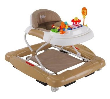 Baby Hope 212 Royal 4 Tekerlekli 3 Kademeli Oyuncaklı Müzikli Örümcek Yürüteç Kahverengi