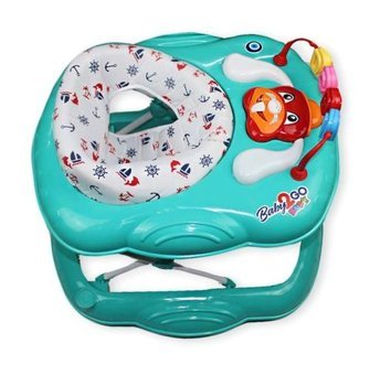 Baby2Go 2076 Tavşan 6 Tekerlekli 3 Kademeli Oyuncaklı Müzikli Örümcek Yürüteç Mavi