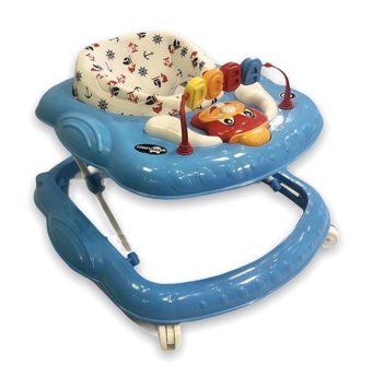 Comfymax Ocean Tavşan 4 Tekerlekli 2 Kademeli Oyuncaklı Müzikli Örümcek Yürüteç Mavi