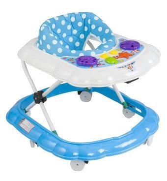 Chubby Baby CBY-101 6 Tekerlekli 3 Kademeli Oyuncaklı Örümcek Yürüteç Mavi