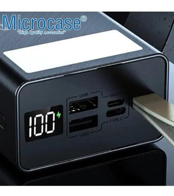 Microcase 30000 mAh Hızlı Şarj Micro Type C - USB Powerbank Siyah