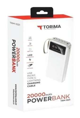 Torima Trm-1021 20000 mAh Hızlı Şarj Micro Lightning - Type C - USB Powerbank Siyah