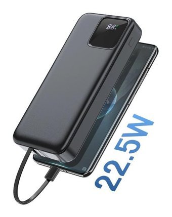 Wiwu Ta85008 Jc-22 20000 mAh Hızlı Şarj Lightning - Type C Powerbank Siyah