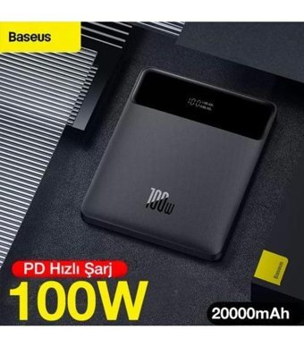 Baseus 20000 mAh Hızlı Şarj Micro Type C - USB Powerbank Siyah