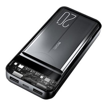 Peeq Yesido Yp40 10000 mAh Hızlı Şarj Dijital Göstergeli Type C - USB Powerbank Siyah