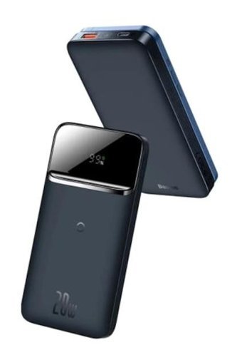 Baseus 2022 Overseas 10000 mAh Mıknatıslı Mini USB Kablosuz Powerbank Siyah