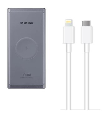 Samsung 10000 mAh Hızlı Şarj Mıknatıslı Lighthing - Type C Kablosuz Powerbank Gri
