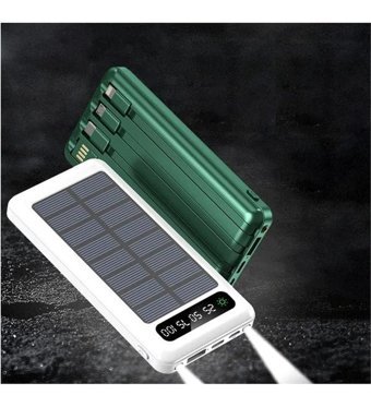 Axya 20000 mAh Güneş Enerjili Hızlı Şarj Işıklı Micro USB Powerbank Siyah
