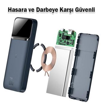 Bandridge Bipow 10000 mAh Hızlı Şarj Mıknatıslı Type C Powerbank Lacivert