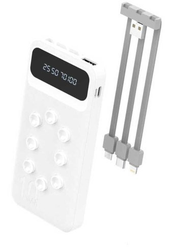 Nüanstek Bilishi Zr-Pw02 10000 mAh Hızlı Şarj Vantuzlu Micro Type C - USB Powerbank Beyaz