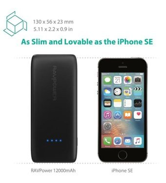 Ravpower 12000 mAh Hızlı Şarj Micro USB Powerbank Siyah