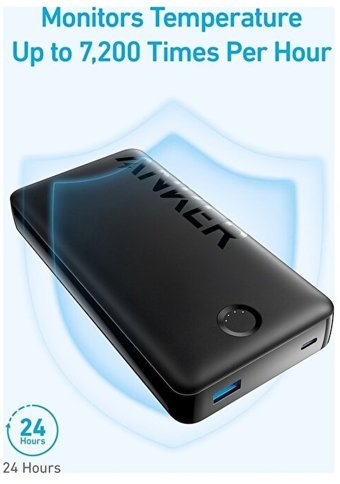 Anker 20000 mAh Hızlı Şarj Micro Type C - USB Powerbank Siyah