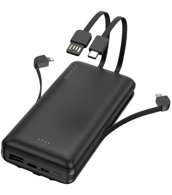 Shaza 20.000 Mah 20000 mAh Micro Lightning - Type C - USB Powerbank Siyah