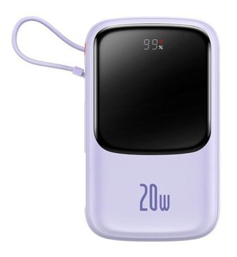 Baseus Qpow Pro 10000 mAh Hızlı Şarj Dijital Göstergeli Type C Powerbank Beyaz