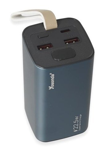 Yosonda A137 25000 mAh Hızlı Şarj Micro Lightning - Type C - USB Powerbank Mavi