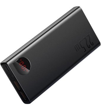 Baseus Adaman Metal Overseas Edition 20000 mAh Hızlı Şarj Micro Type C - USB Powerbank Siyah