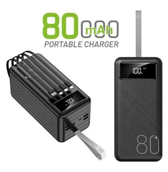 Sprange Sr-P9 80000 mAh Hızlı Şarj Micro Lightning - Type C - USB Powerbank Siyah