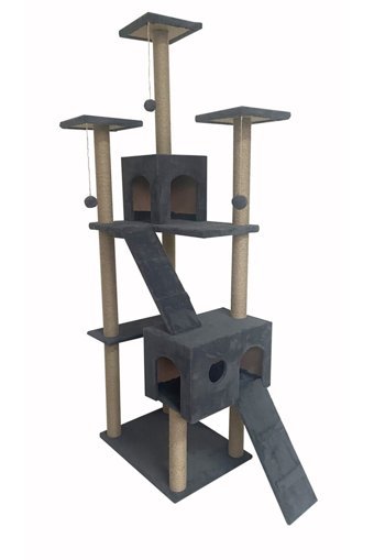 Nursoft Oturaklı Oyuncaklı Merdivenli Katlı 170 cm Kedi Tırmalama Evi