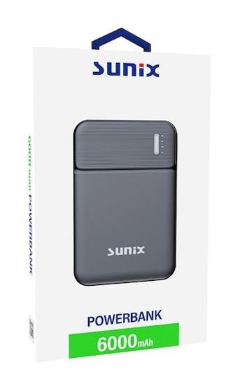 Sunix Pb-21 6000 mAh Hızlı Şarj Micro Type C - USB Powerbank Siyah