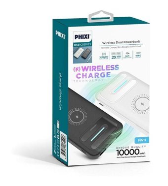 Phixi Basic Pw11 10000 mAh Mıknatıslı Micro Type C - USB Powerbank Beyaz