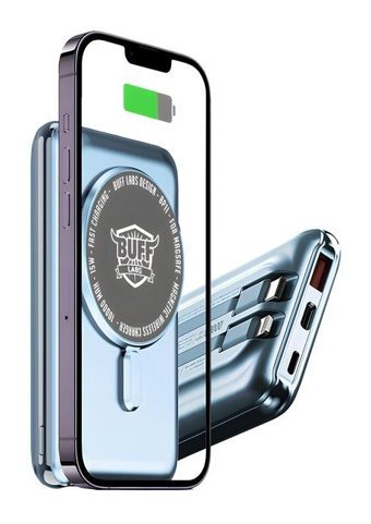 Buff Bp11 10000 mAh Hızlı Şarj Mıknatıslı Type C Powerbank Mavi